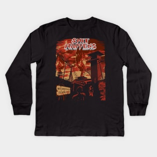 Shit Happens Kids Long Sleeve T-Shirt